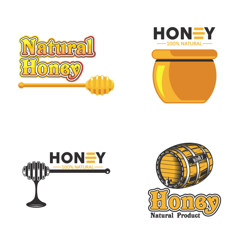 矢量蜜蜂系列标志