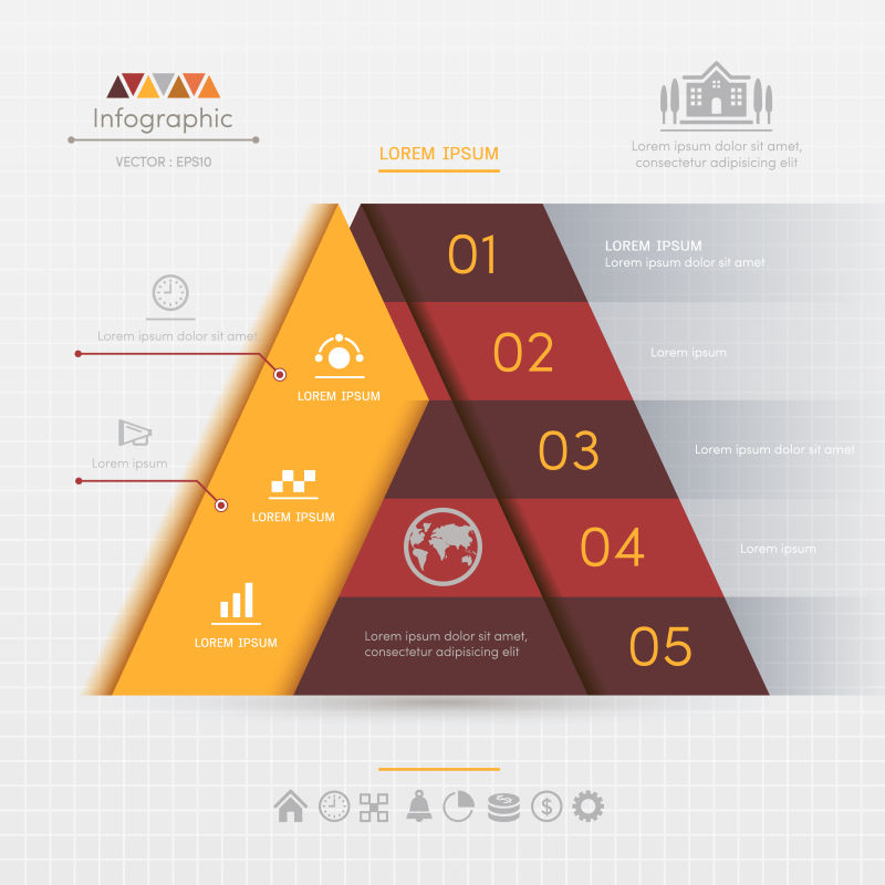 创意矢量三角元素的信息图表