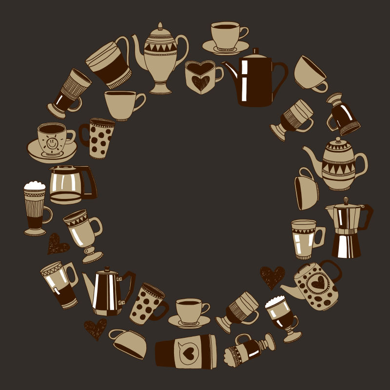抽象矢量咖啡元素图标背景