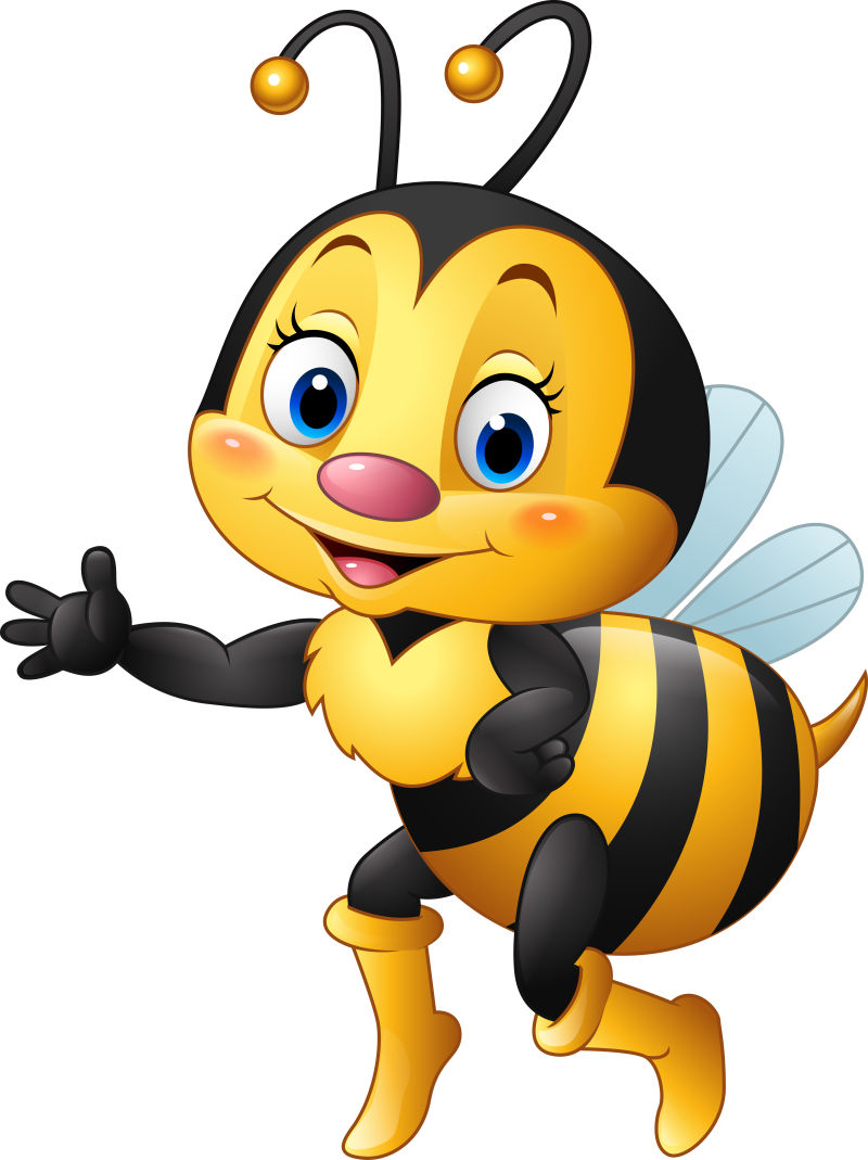 矢量可爱的卡通蜜蜂