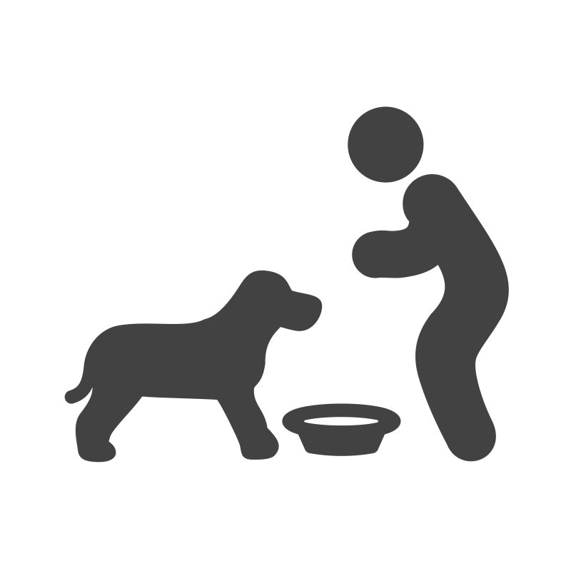 抽象矢量喂宠物的生活图标设计