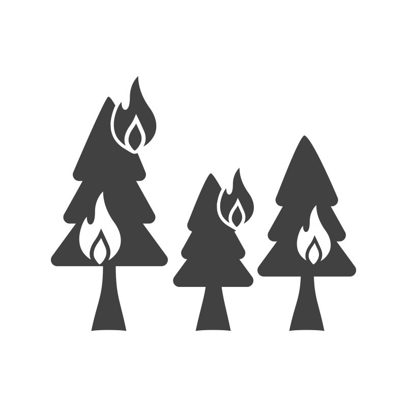 抽象矢量森林火灾图标设计