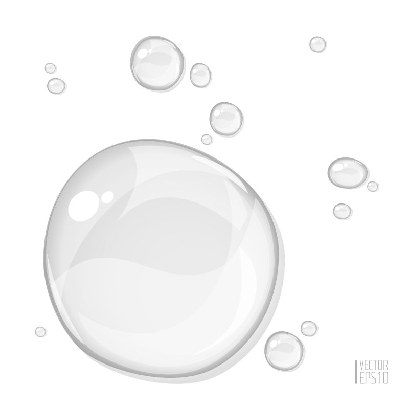抽象矢量透明水滴设计