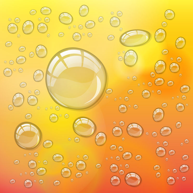 抽象矢量水滴元素的橙色背景设计