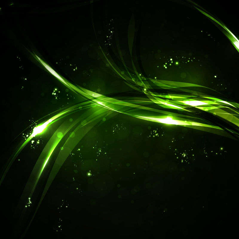 抽象矢量绿色光波设计背景