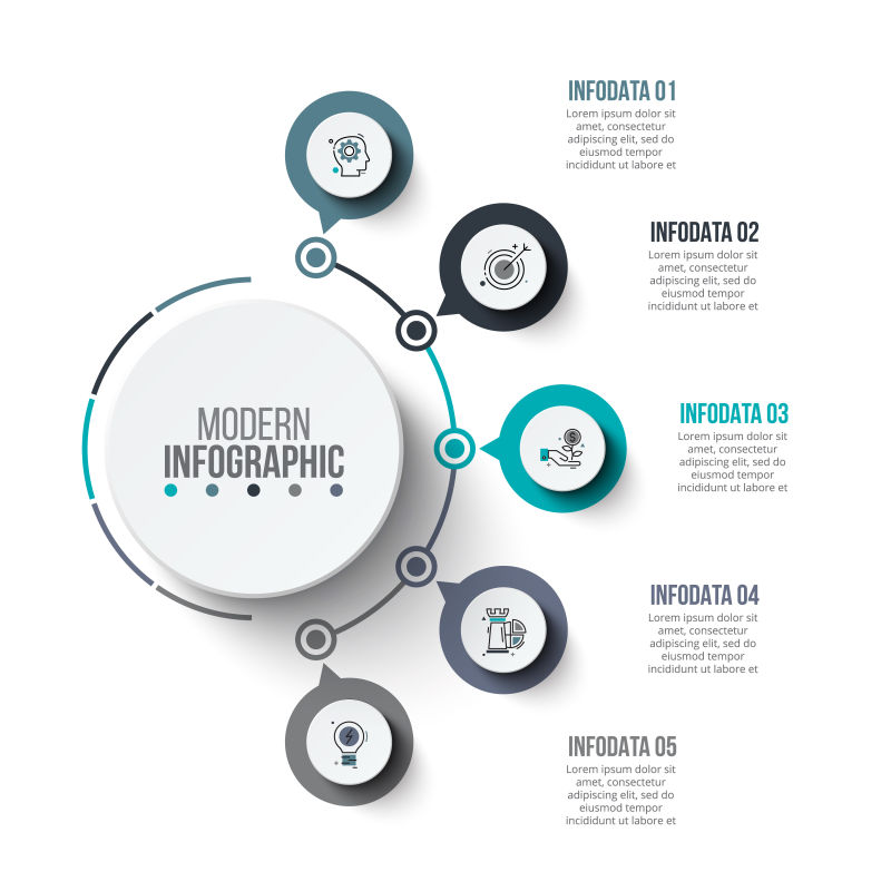 抽象矢量现代数据化信息图表设计