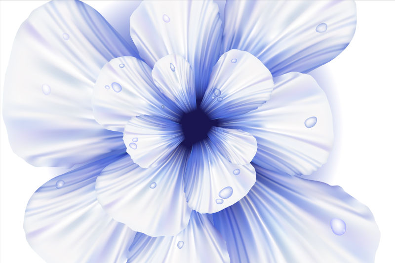 抽象蓝色花瓣元素矢量背景