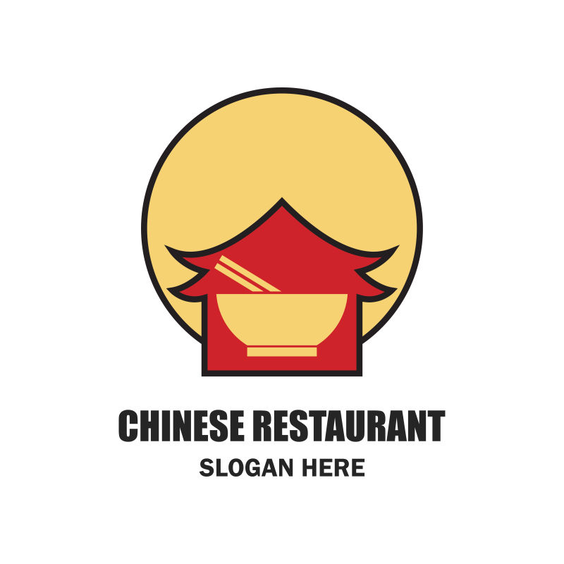 抽象矢量中餐厅标志设计