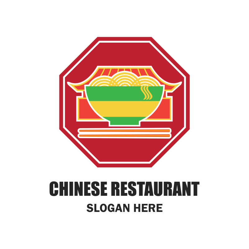 抽象矢量现代中餐厅标志设计