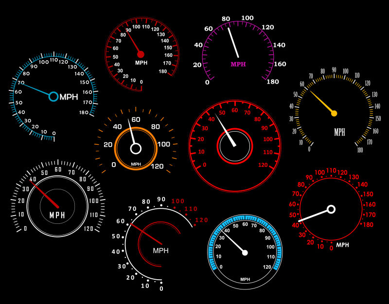 创意矢量现代汽车仪表设计