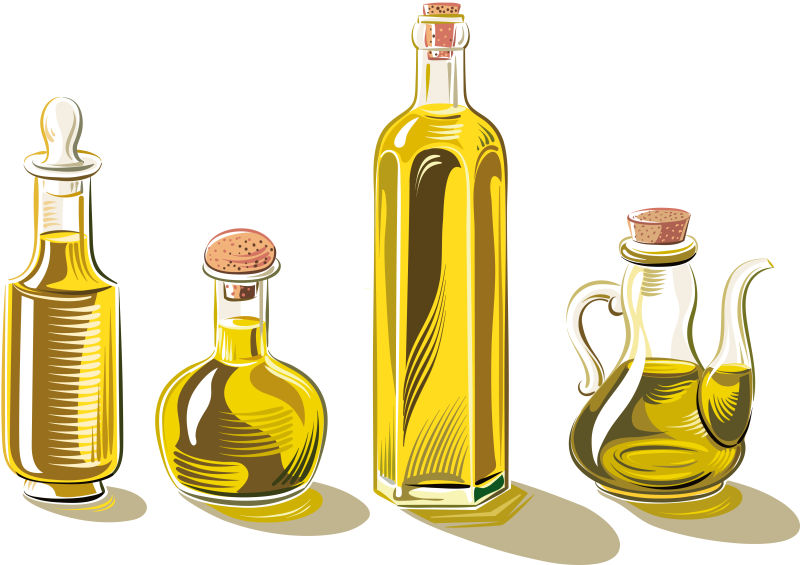 矢量不同玻璃罐里的橄榄油插图