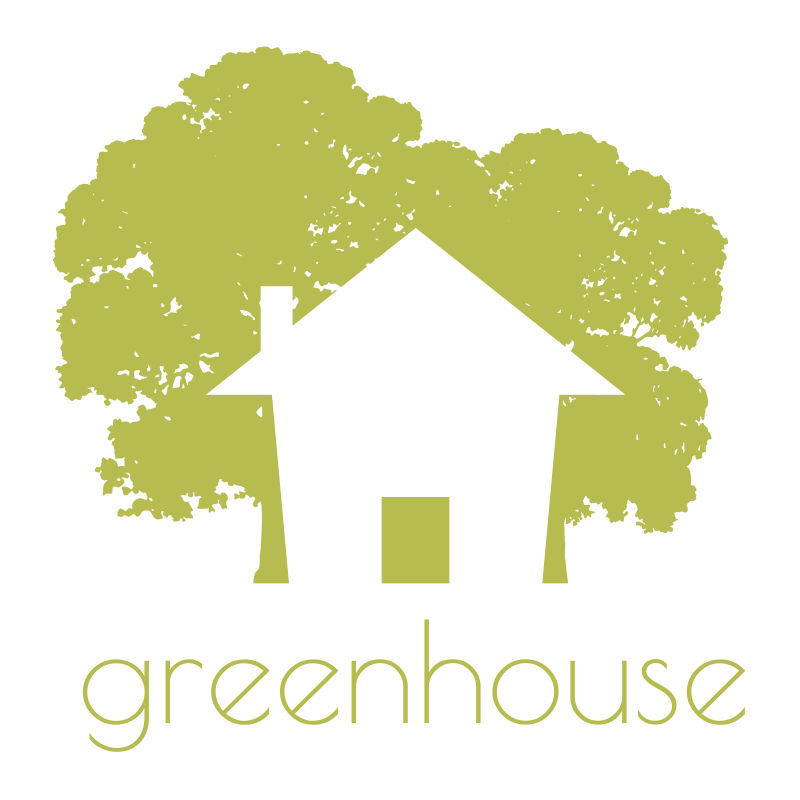 抽象矢量房子与绿化标志设计