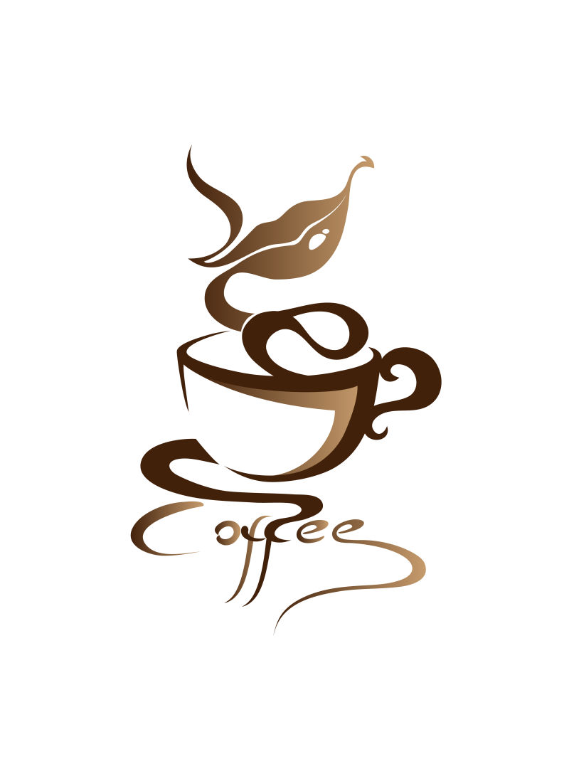 咖啡杯创意标志矢量设计