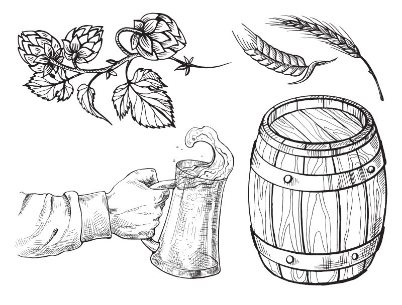 创意矢量抽象啤酒设计元素插图