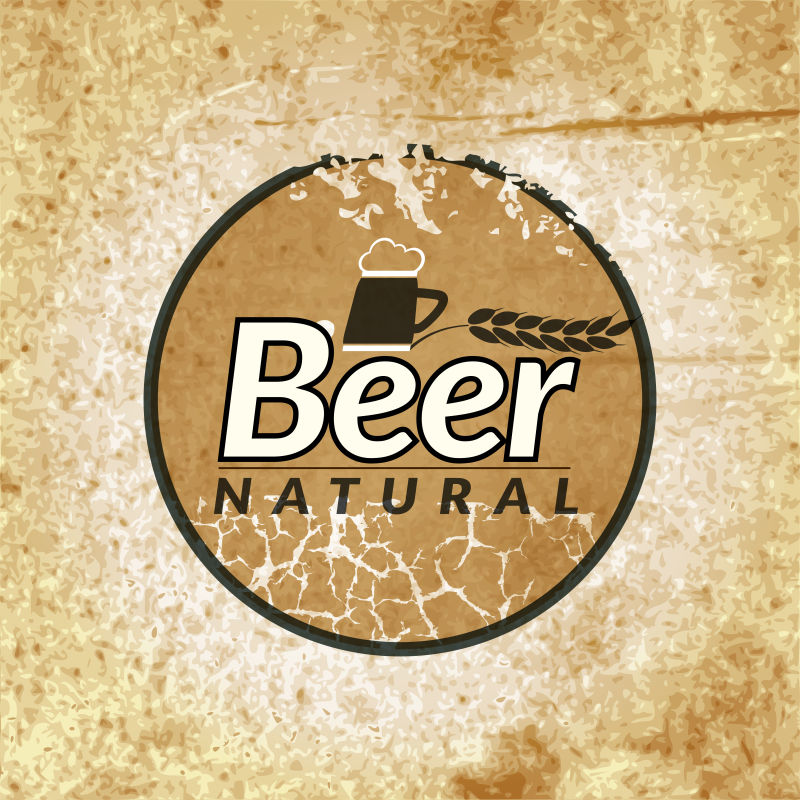 矢量抽象复古老式啤酒标签设计