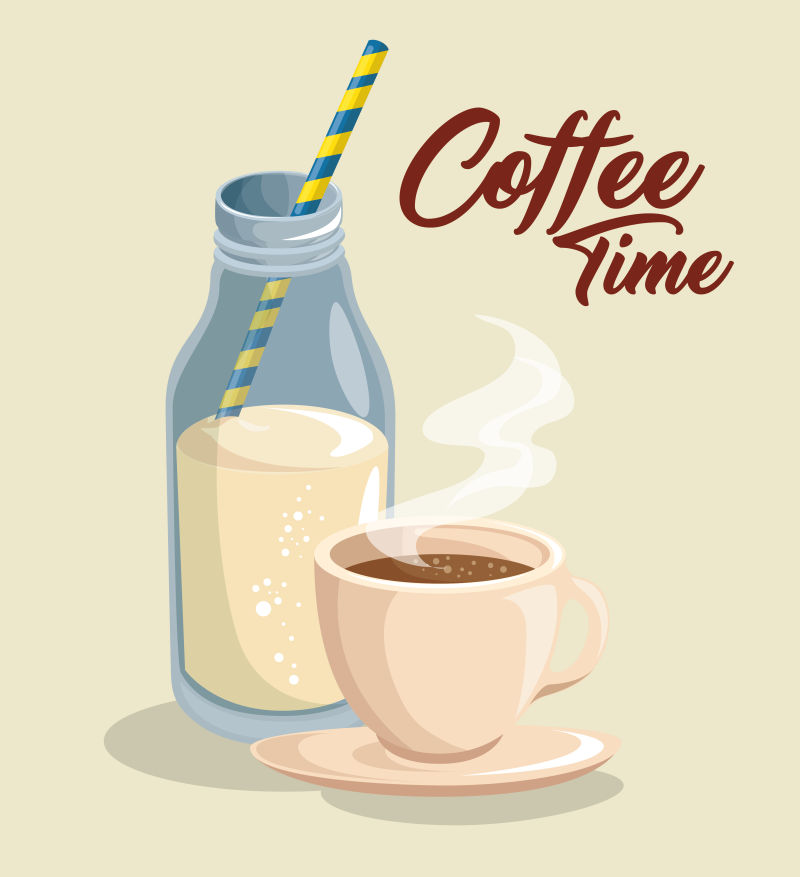 创意矢量咖啡主题的设计插图