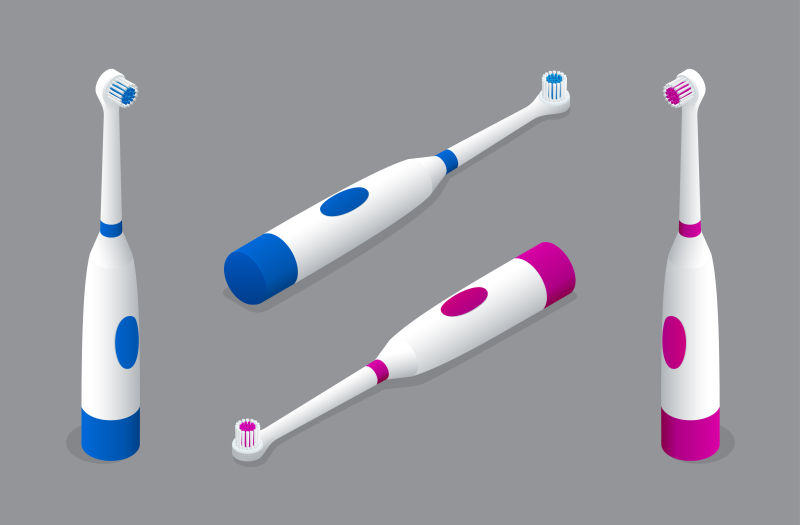 创意矢量电动牙刷设计插图