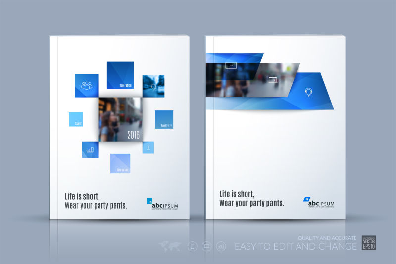 创意矢量彩色几何元素的宣传单封面
