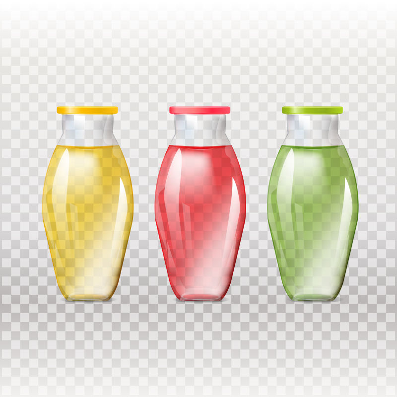 创意矢量彩色玻璃瓶设计