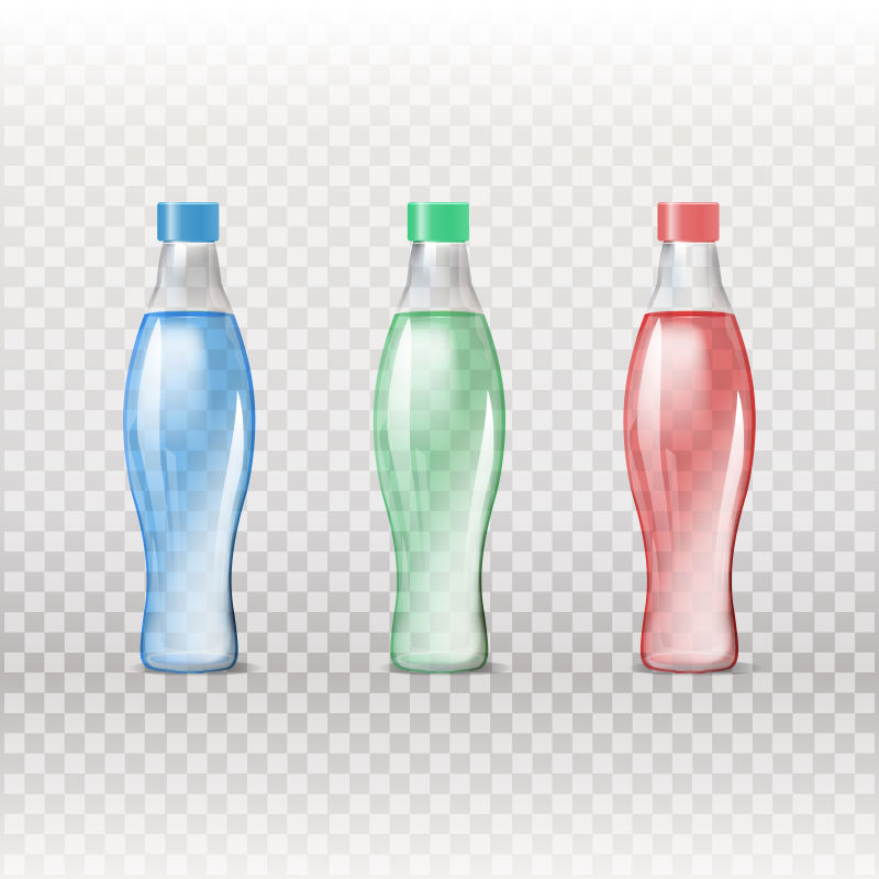 创意矢量彩色异型的玻璃瓶设计