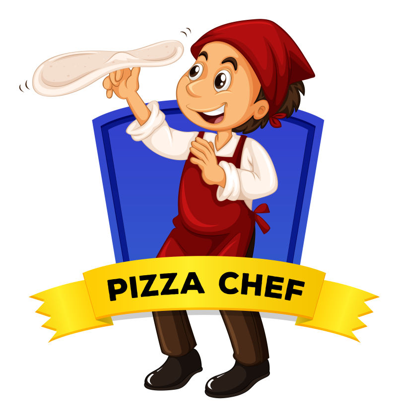 创意矢量披萨制作师的平面插图