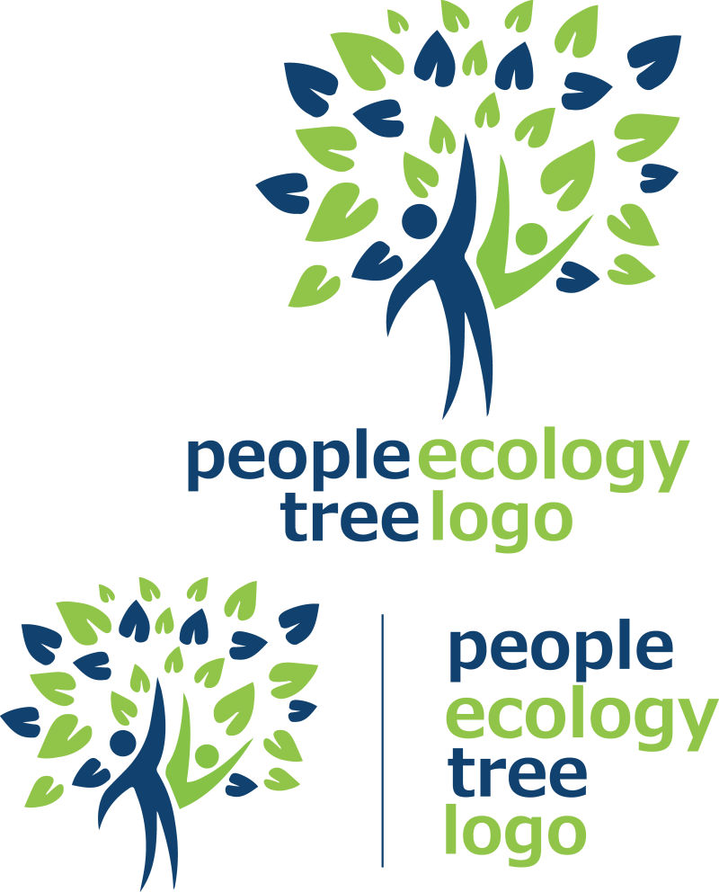 抽象矢量生态树主题的标志设计