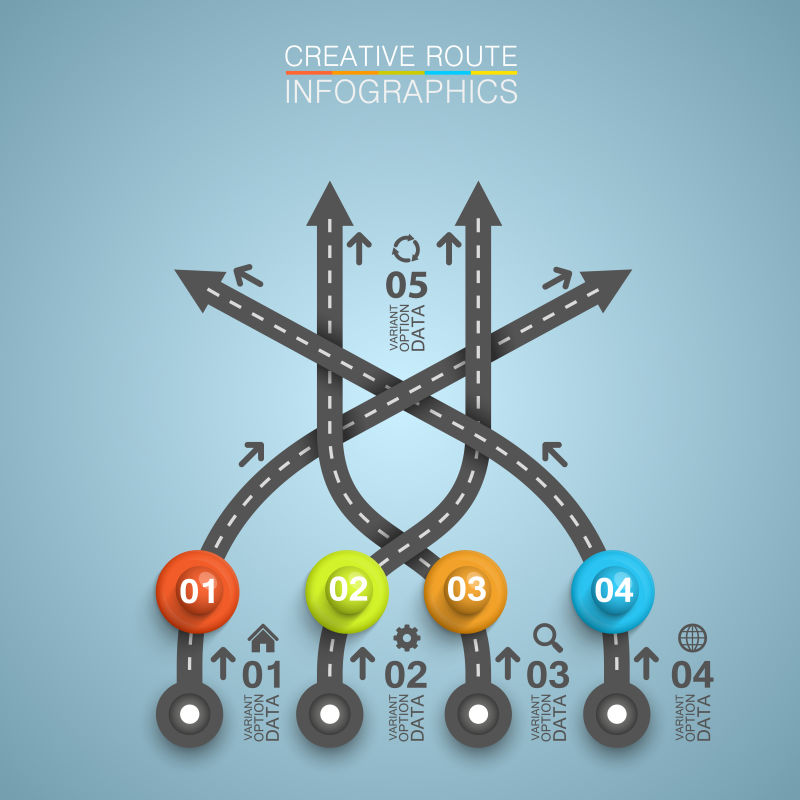 矢量的道路信息图表设计