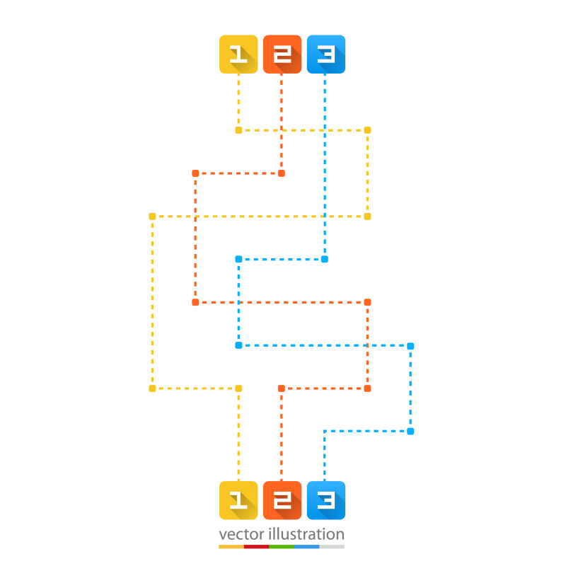 彩色虚线图案信息图表矢量设计