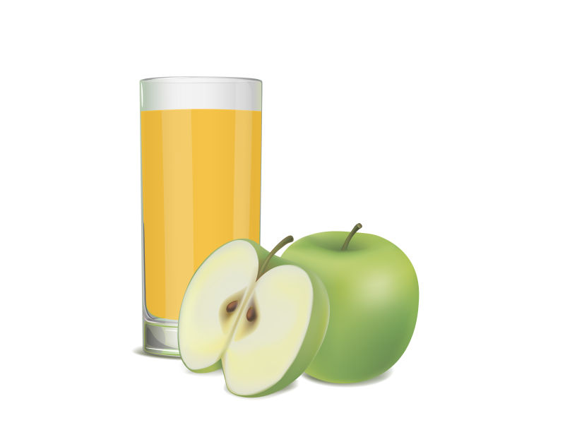 矢量苹果与苹果汁