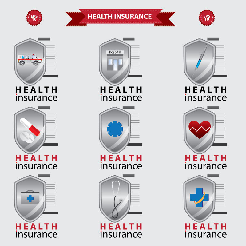 创意矢量现代医疗保险图标设计