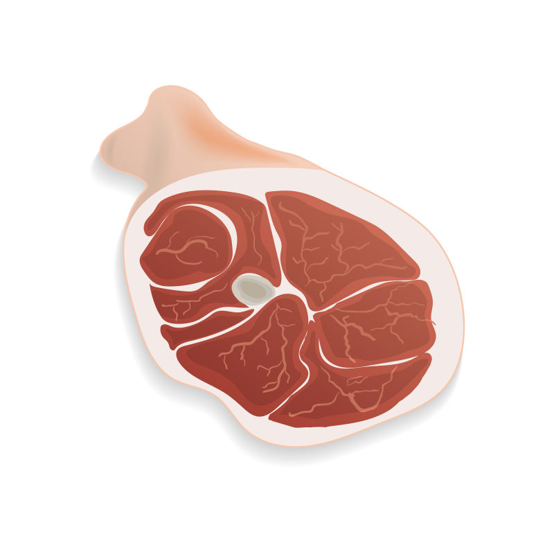 抽象矢量新鲜火腿肉设计