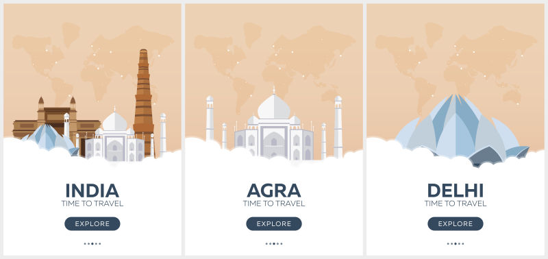 矢量印度旅行海报设计