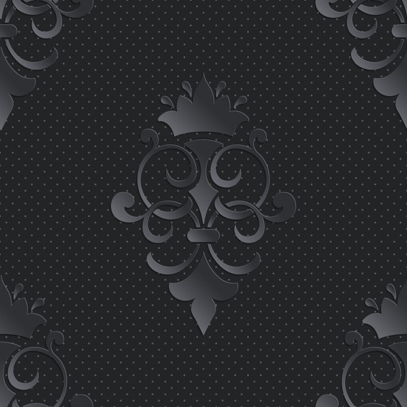 矢量的黑色花卉背景设计
