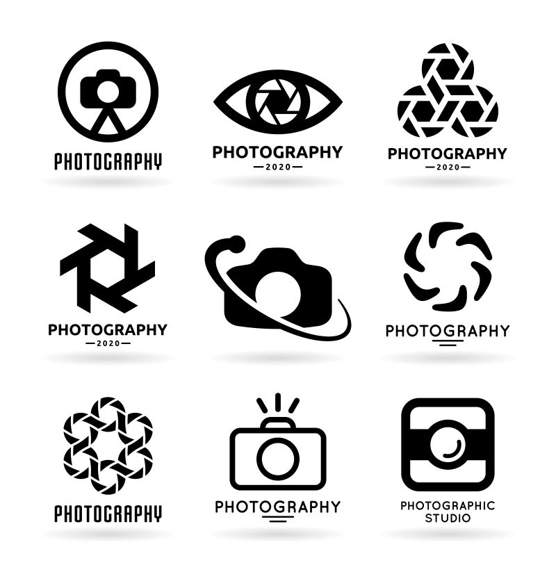 抽象矢量摄影概念标志设计