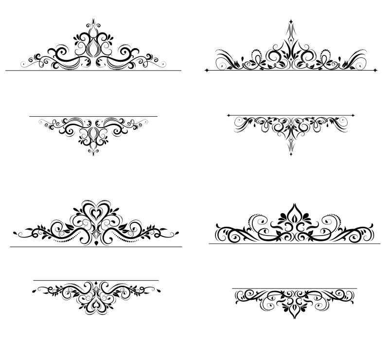 创意矢量黑色花纹装饰边框元素