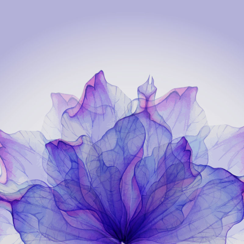 创意矢量紫色水彩花卉设计背景