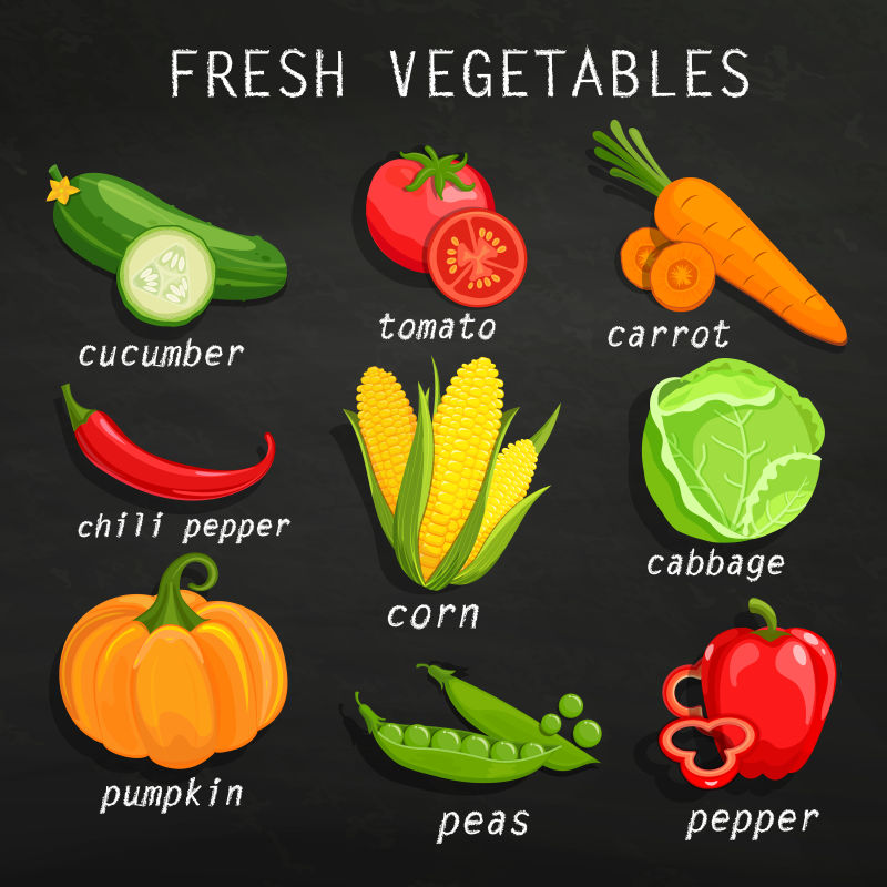 新鲜的蔬菜插图矢量设计