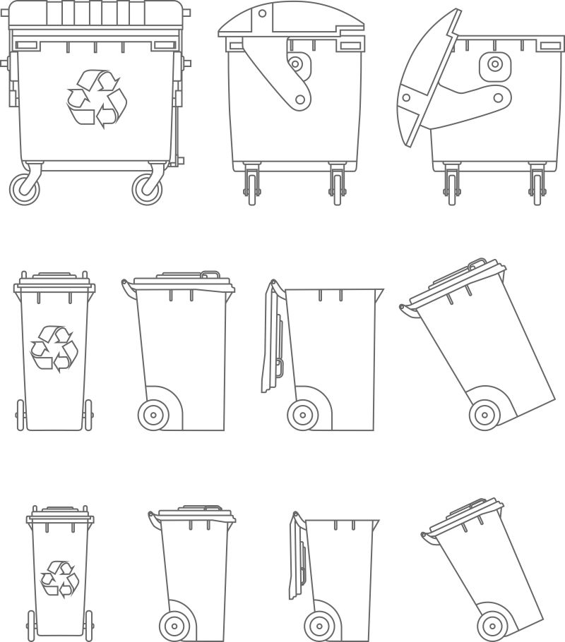 矢量的垃圾箱插图