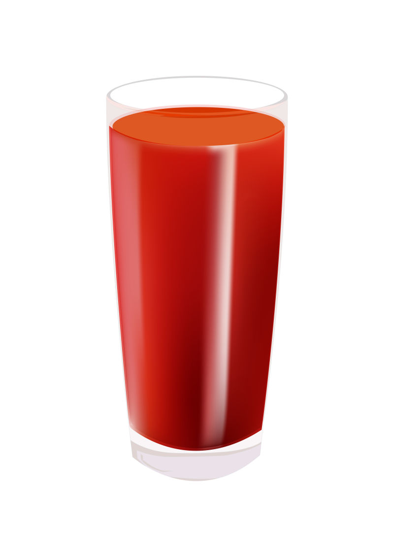 矢量一杯红色番茄汁