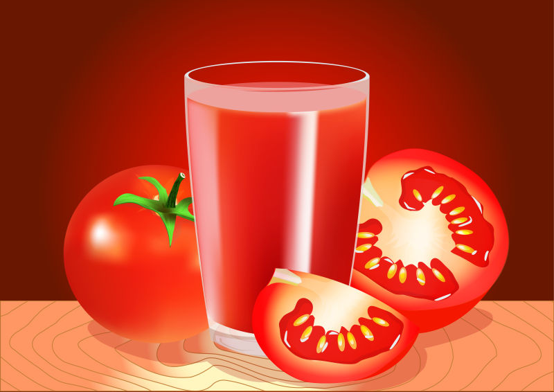 矢量番茄与番茄汁设计