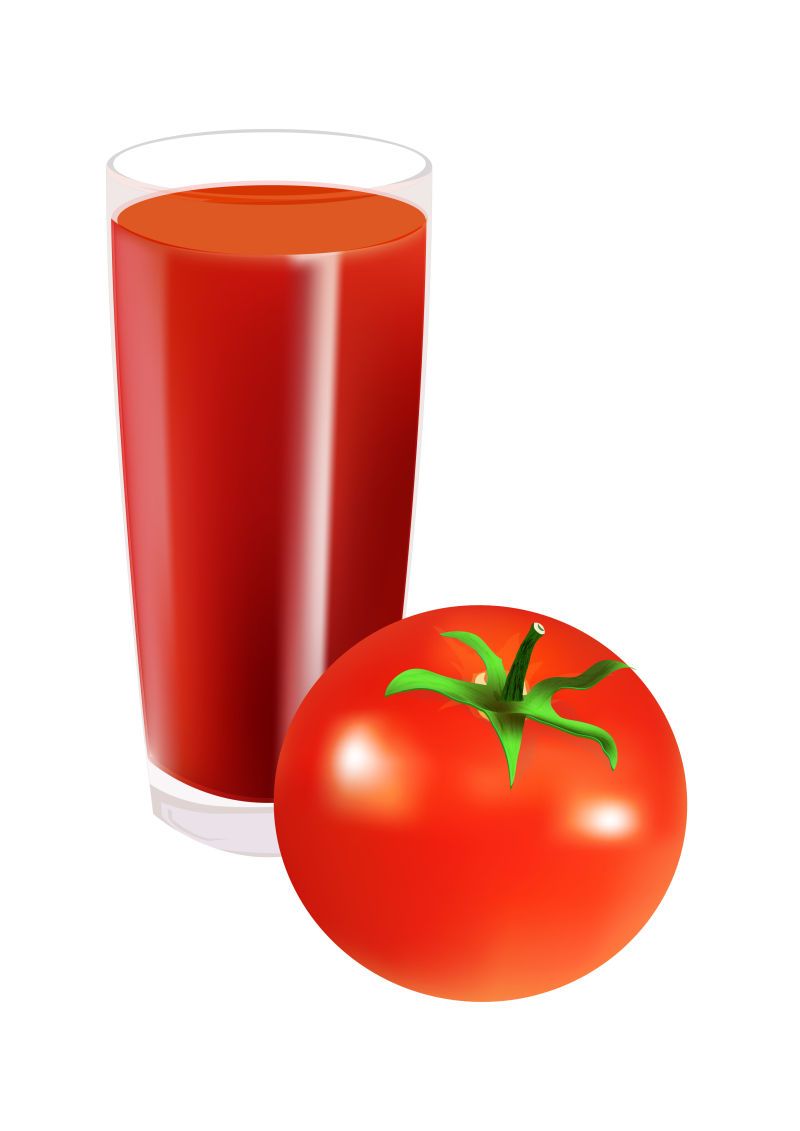 矢量红色番茄与番茄汁设计