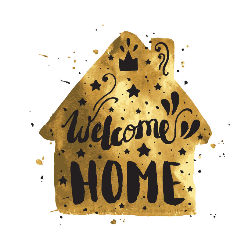 创意矢量欢迎回家概念的平面插图