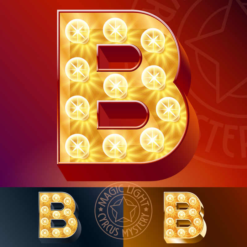 抽象矢量闪亮字母b设计