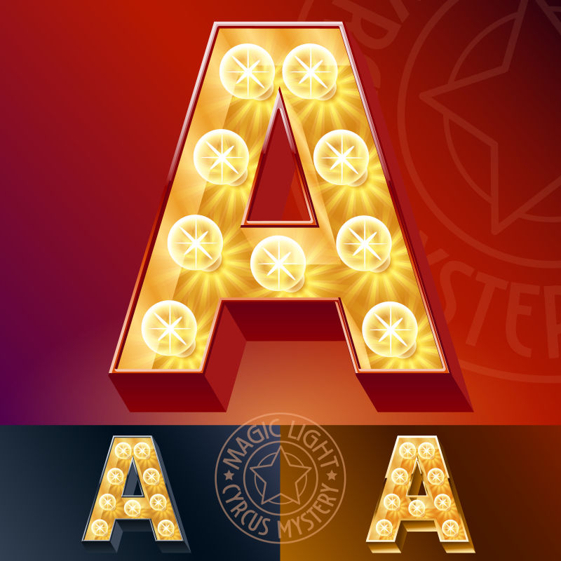 抽象矢量闪亮字母a设计