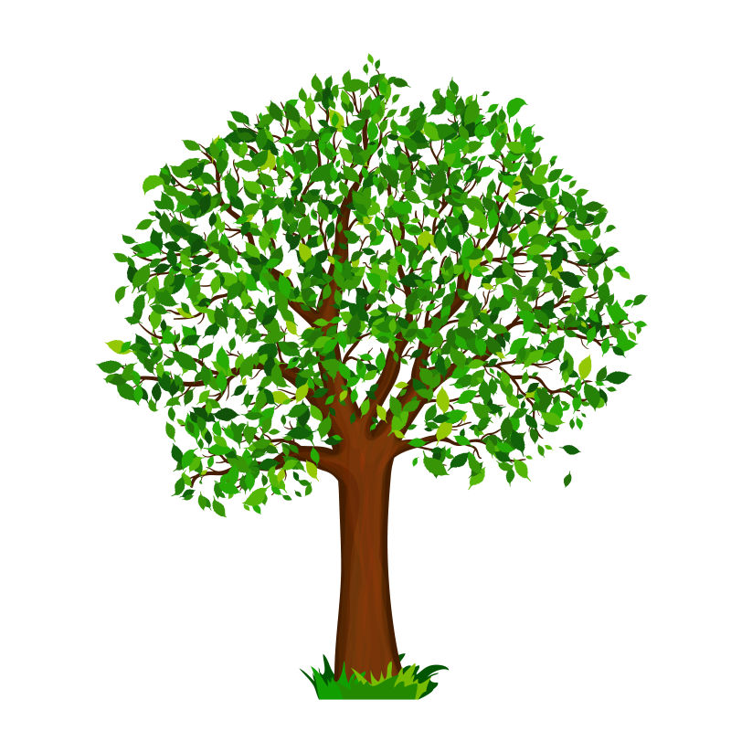 创意矢量现代绿色树木元素