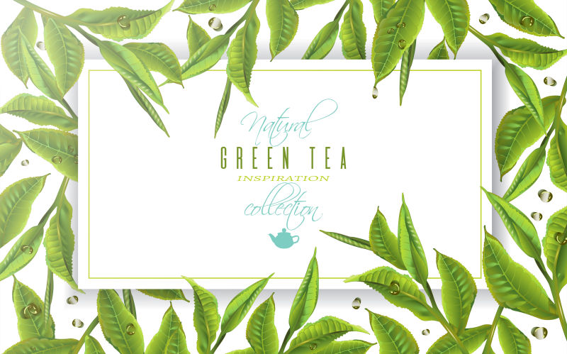 绿茶图案创意横幅矢量设计