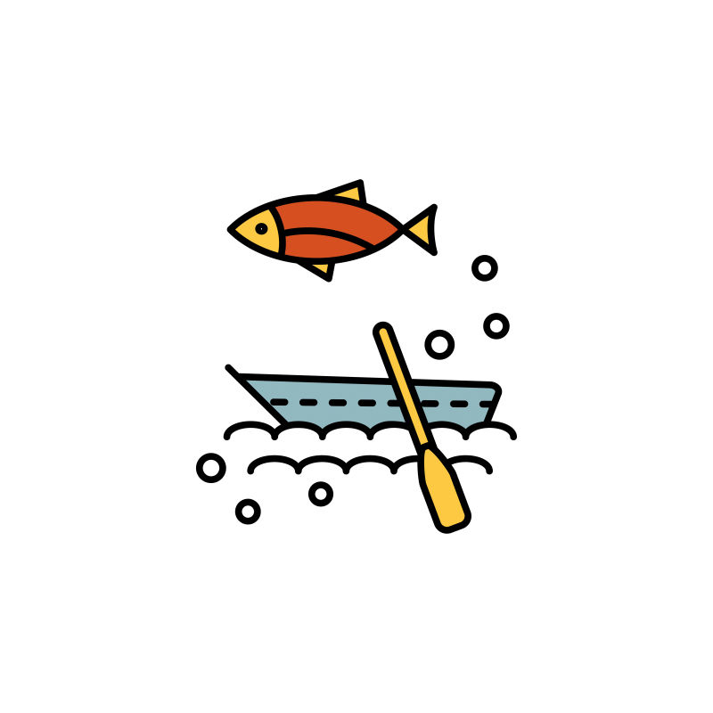 抽象矢量钓鱼主题设计插图