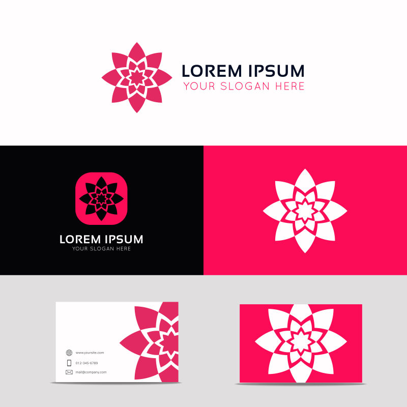 创意矢量现代粉色花卉元素标志设计