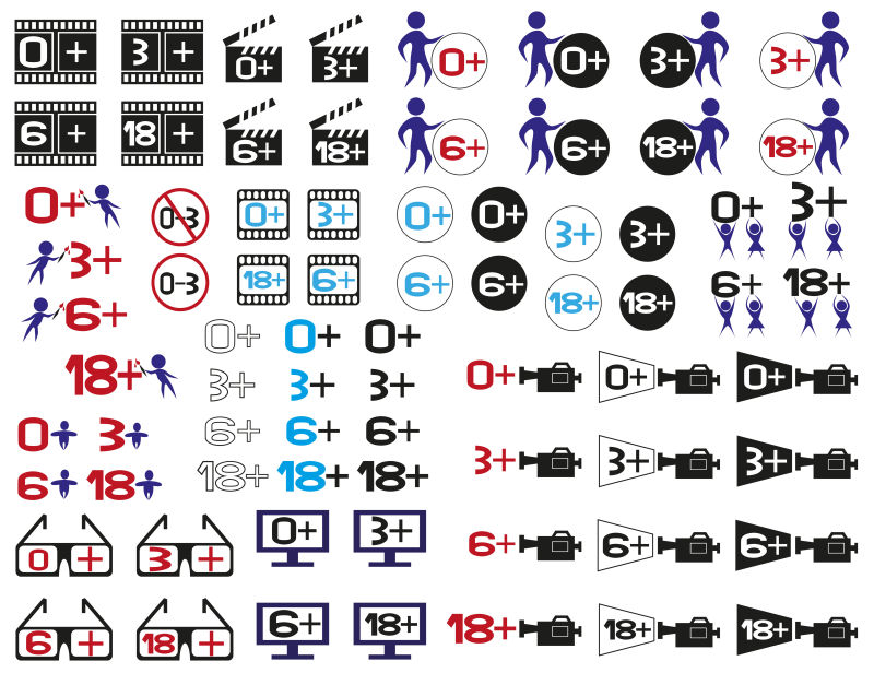矢量创意年龄限制标志设计