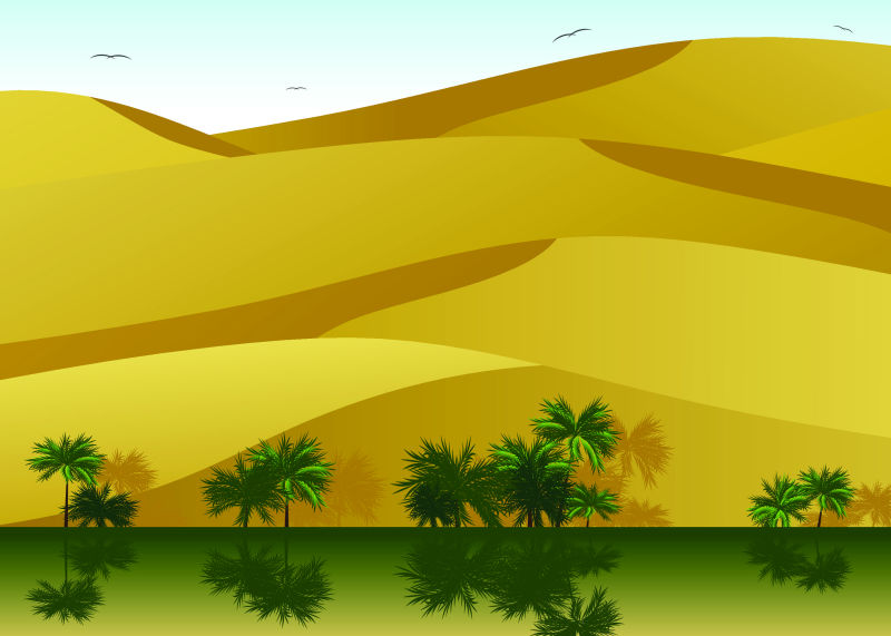 抽象矢量现代沙漠设计插图